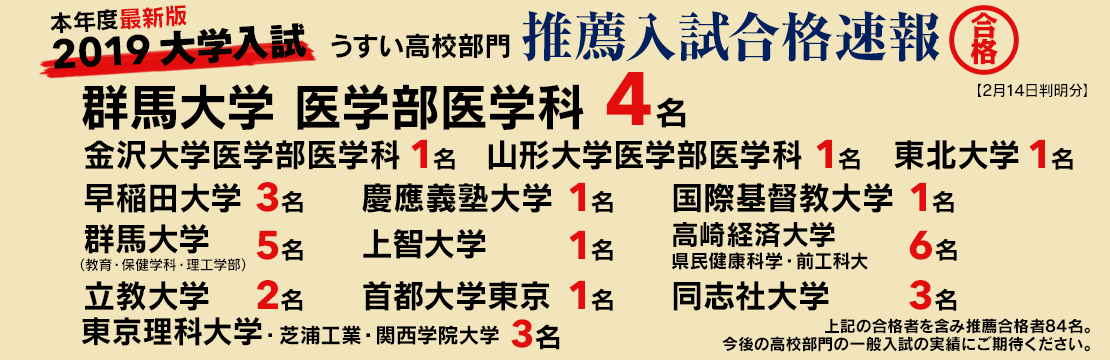 大学推薦入試合格速報